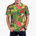 thumbnail image 1 of Kdxio Fruits Vegetables And Berries Print Men's Short Sleeve Polo Shirt,Midweight Men's Shirt, 1 of 5