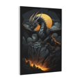 thumbnail image 1 of Kdxio Full Moon Black Dragon Pattern Canvas Wall Art 12x16 Inches - Waterproof HD Print Solid Wood Frame for Living Room & Bathroom,Vertical, 1 of 8