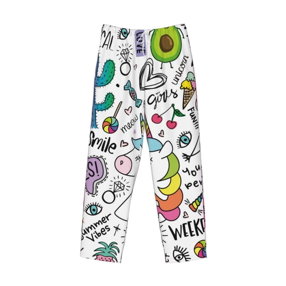 Kdxio Fun Animal with Unicorn Print Men's Sleep Pajama Pant Lounge Pants with Pockets