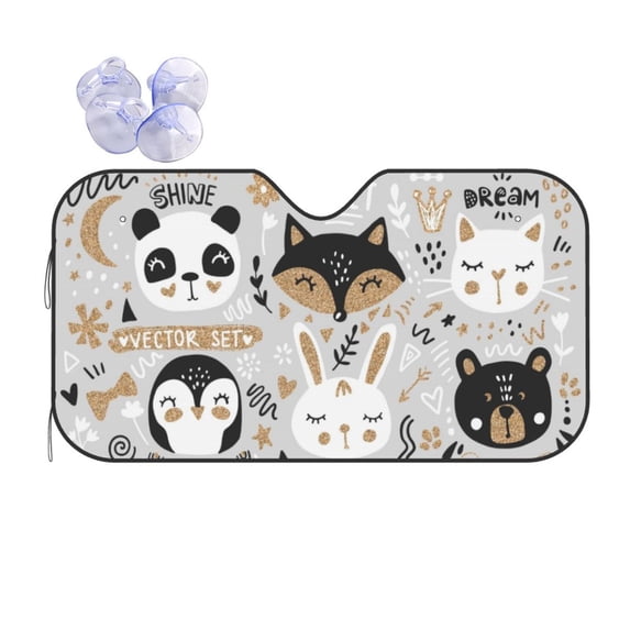 Kdxio Funny Animals Series Print Front Windshield Sun Shade,Folding Auto Sunshade for Car Truck SUV-Medium