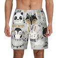 thumbnail image 1 of Kdxio Funny Animals Series Print Men'S Swim Trunks With Compression Liner 7 Inch Inseam Quick Dry Swim Shorts, 1 of 7