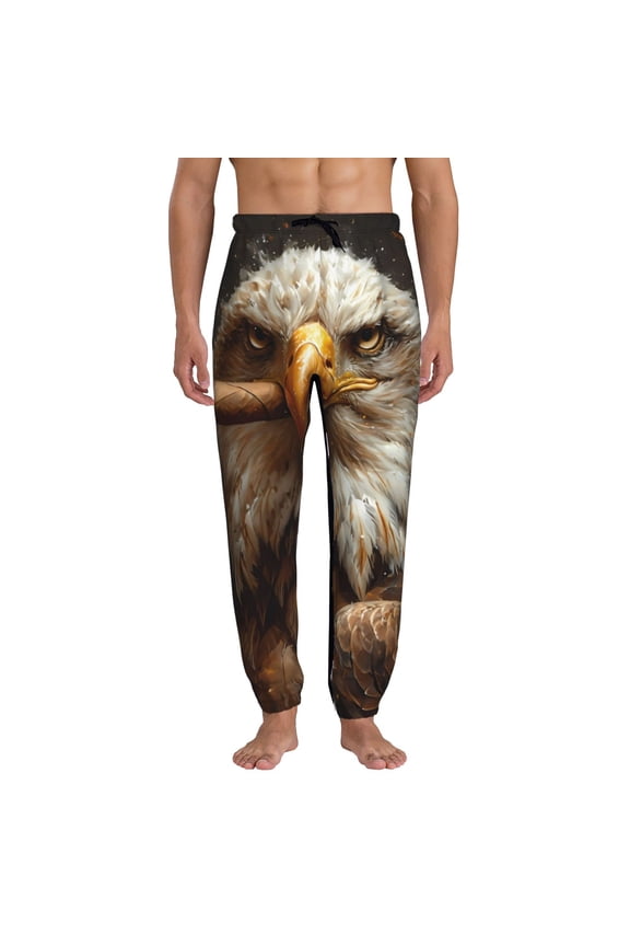 Funny Bald Eagle Pattern Joggers,Sweatpants for Men with Pockets-XX-Large