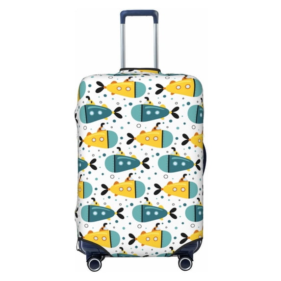 Kdxio Funny Boats Pattern Luggage Cover for Travel,Elastic and Durable,Fits 18-32 Inch,Anti-Scratch Suitcase Protector-No luggage included