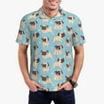 thumbnail image 1 of Kdxio Funny Cartoon Pugs Print Men's Short Sleeve Polo Shirt,Midweight Men's Shirt, 1 of 5