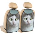 thumbnail image 1 of Kdxio Funny Cat Print 2 Pack Car Kick Mat Seat Cover Back Protector Mat with Pockets for Organizer Backseat Protector and Storage Anti Kick Pad for Vehicles, 1 of 9