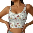 thumbnail image 1 of Kdxio Funny Cat White Print Workout Crop Tank Top for Women Racerback Yoga Tank Tops Athletic Sports Shirts Exercise Undershirts, 1 of 9