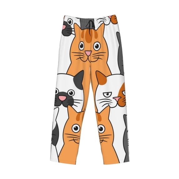 Kdxio Funny Cats Print Men's Sleep Pajama Pant Lounge Pants with Pockets
