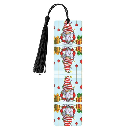 Kdxio Funny Christmas Gnome Print Metal Tassel Bookmarks,Perfect Gift for Art Lovers and Bookworms Metal Bookmarks for Women