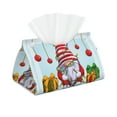 thumbnail image 1 of Kdxio Funny Christmas Gnome Print Tissue Box Cover,Modern PU Leather Rectangular Tissue Box Holder for Bathroom Living Room Bedroom Office Desk Car Home, 1 of 9