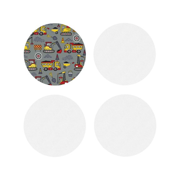 Kdxio Funny Construction Funny Coasters,4 Pcs Leather Coasters,Housewarming Gifts,Protect Furniture From Water Marks Scratch And Damage