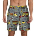 thumbnail image 1 of Kdxio Funny Construction Print Men'S Swim Trunks With Compression Liner 7 Inch Inseam Quick Dry Swim Shorts, 1 of 7