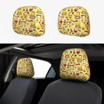 thumbnail image 1 of Kdxio Funny Construction Vehicles Pattern Print 2 Piece Car Head Rest Covers Set Auto Front/Rear Seats Headrest Cover Universal Fit Most Cars,Sedan, SUV, 1 of 9