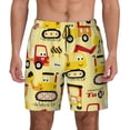 thumbnail image 1 of Kdxio Funny Construction Vehicles Print Men'S Swim Trunks With Compression Liner 7 Inch Inseam Quick Dry Swim Shorts, 1 of 7