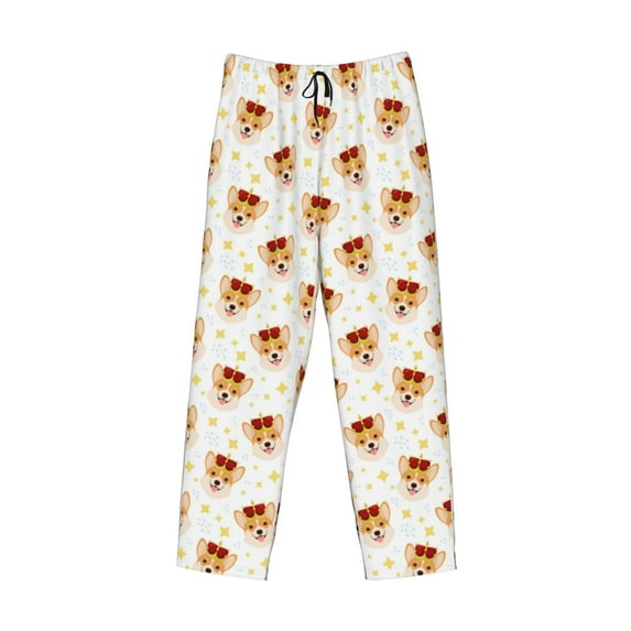 Kdxio Funny Corgi Print Men's Sleep Pajama Pant Lounge Pants with Pockets
