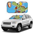 thumbnail image 1 of Kdxio Funny Dinosaurs Pursue a Meat Print Windshield Sun Shade, Foldable Sun Blocker for Car,Truck,SUV Automotive Interior Sun Protection,Reflective Shade for Front Windshield(Medium), 1 of 7