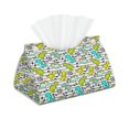 thumbnail image 1 of Kdxio Funny Dinosaurs on Stripes Print Tissue Box Cover,Modern PU Leather Rectangular Tissue Box Holder for Bathroom Living Room Bedroom Office Desk Car Home, 1 of 9