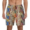 thumbnail image 1 of Kdxio Funny Dogs Family Print Men'S Swim Trunks With Compression Liner 7 Inch Inseam Quick Dry Swim Shorts, 1 of 7