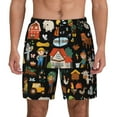 thumbnail image 1 of Kdxio Funny Farmers Print Men'S Swim Trunks With Compression Liner 7 Inch Inseam Quick Dry Swim Shorts, 1 of 7
