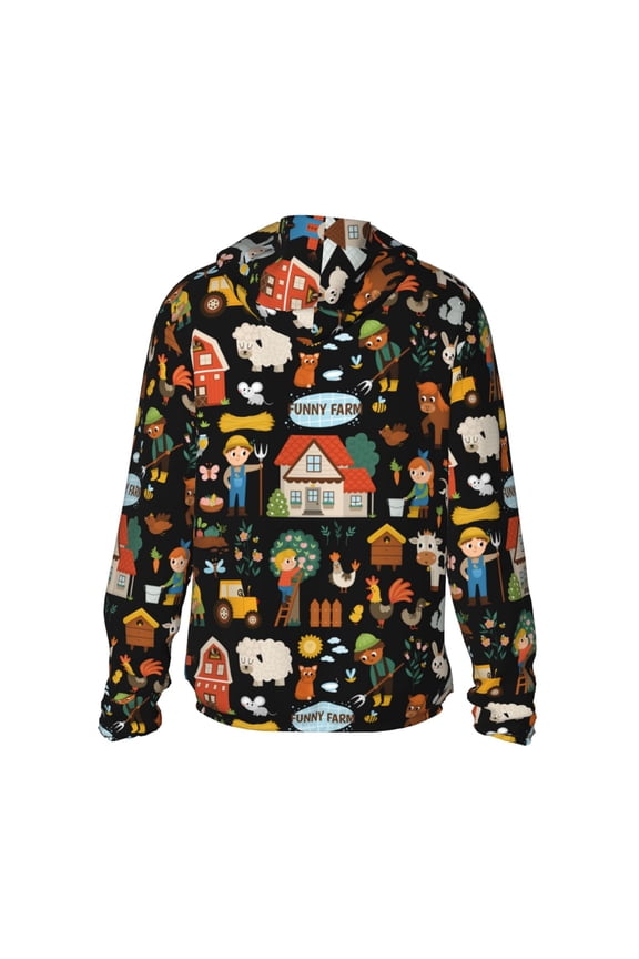 Funny Farmers Print Women Men Sun Protection UPF 50+ Jackets Zip Up Long Sleeve Hoodie Hiking Lightweight with Pockets