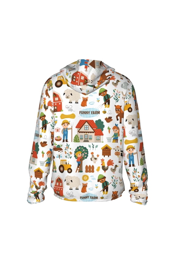 Funny Farmers Print Women Men Sun Protection UPF 50+ Jackets Zip Up Long Sleeve Hoodie Hiking Lightweight with Pockets