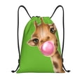 thumbnail image 1 of Kdxio Funny Giraffe Blowing Bubble Print Drawstring Backpack Bag,Waterproof Draw String Back Sack, Gym Drawstring Bags Swim Bag For Unisex, 1 of 9