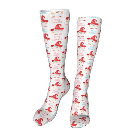 Kdxio Funny Gnomes Funny Silky Novelty Funky Long Knee High Socks Soft 3D Print Cosplay Crazy Stockings for Men Women