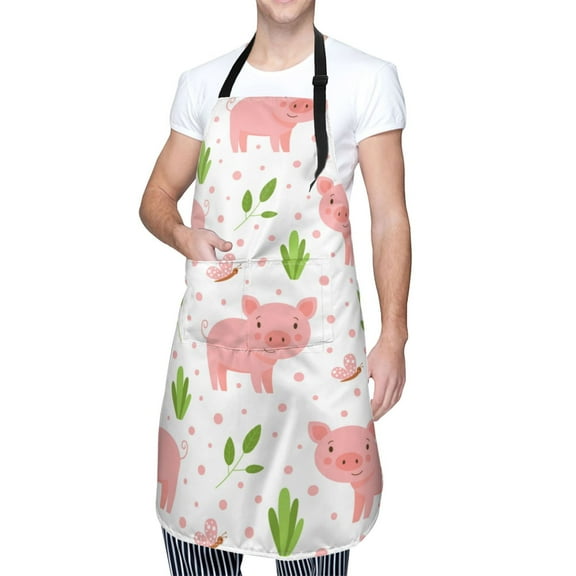 Kdxio Funny Little Pigs Apron with Pockets Adjustable Kitchen Aprons for Men Women Waterproof Aprons for Cooking,Drawing,Crafting, Baking Household Cleaning
