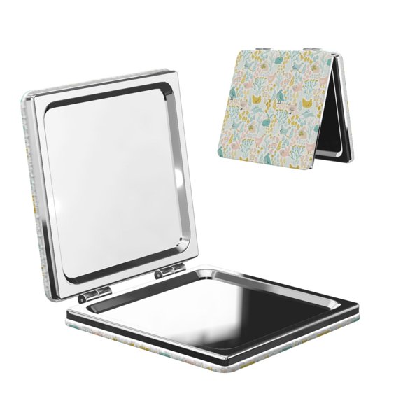Kdxio Funny Little Pigs Pocket Mirror, 1X/2X Travel Makeup Mirror 2-Sided Folding Small Mirror Portable Double-Sided Magnifying Cosmetic Mirror for Gift-Square