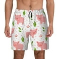 thumbnail image 1 of Kdxio Funny Little Pigs Print Men'S Swim Trunks With Compression Liner 7 Inch Inseam Quick Dry Swim Shorts, 1 of 7
