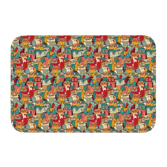 Kdxio Funny Owl Bird,16" x 24", Non-Slip Front Door Mats,Outdoor Welcome Mat Washable