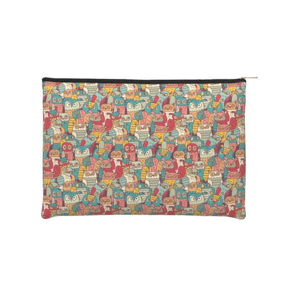 Kdxio Funny Owl Bird Makeup Bag Toiletry Bag Canvas Makeup Bags Zipper Cosmetic Pouch Travel Cosmetic Pouch for Women Gifts