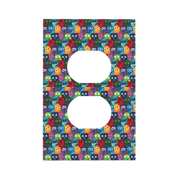 Kdxio Funny Owls Decorator Light Switch or Receptacle Outlet Wall Plate Decorator Wall Plate Child Safe Outlet Cover-Style S