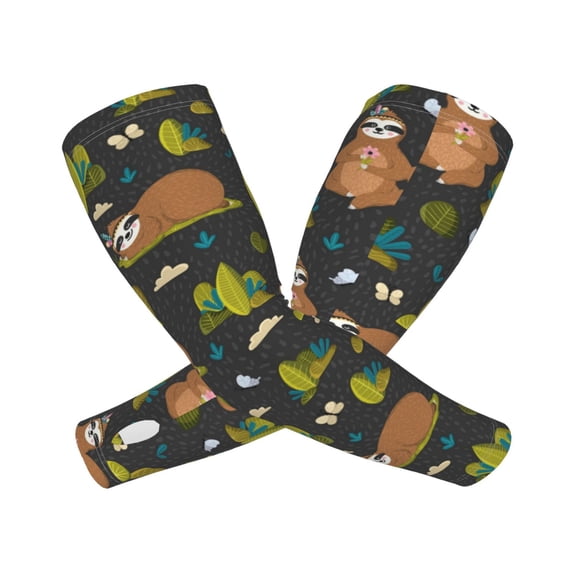 Kdxio Funny Sloths In The Forest Print UV Sun Protection Arm Sleeves - Tattoo Cover Up - Basketball Arm Sleeve UPF 50 Cooling for Men Women