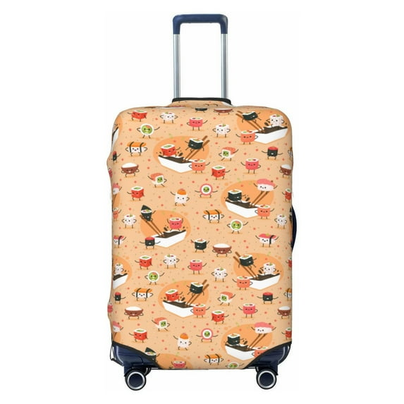 Kdxio Funny Sushi Pattern Luggage Cover for Travel,Elastic and Durable,Fits 18-32 Inch,Anti-Scratch Suitcase Protector-No luggage included
