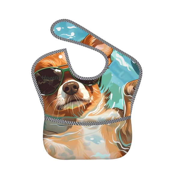 Kdxio Funny Swimming Chihuahua Bibs For Babies, Baby Bibs for Eating, Toddler Bibs, Waterproof Bibs, Feeding Bibs, for Toddlers, Boys, Girls