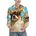 thumbnail image 1 of Kdxio Funny Swimming Chihuahua Print Womens Oversized Hoodies Sweatshirts Hooded Pullover Tops Sweaters Casual-Small, 1 of 7