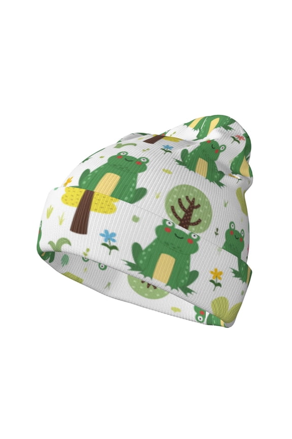 Funny Toad Winter Beanie for Men Women Beanie Knit Hat Cuffed Cap Beanie Knit Chunky Snow Cap