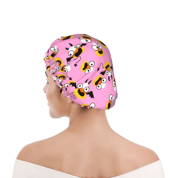 Kdxio Funny corn spider web A Print Shower Cap for Women,Elastic and Reusable,Double Waterproof Layers Bathing Hat