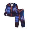thumbnail image 1 of Kdxio Futuristic Bar Space View Women's Pajama Sets Long Sleeve Button Down Sleepwear Nightwear Soft Pjs Lounge Sets-XX-Large, 1 of 7