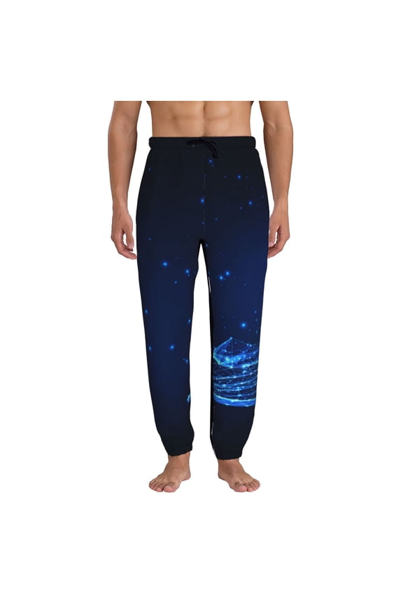 Futuristic Book Knowledge Pattern Joggers,Sweatpants for Men with Pockets-X-Large
