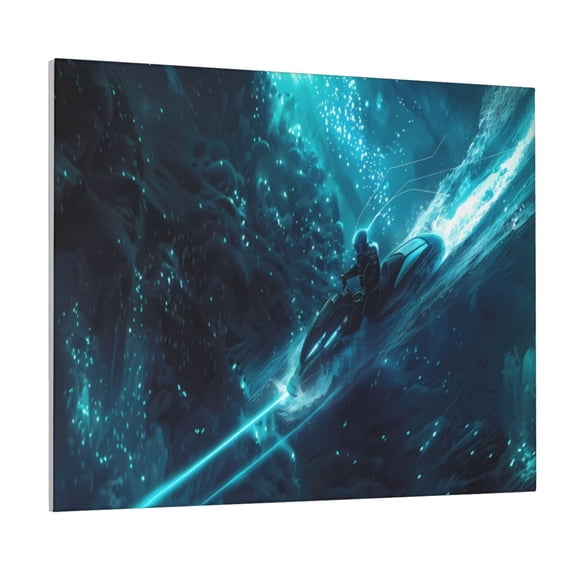 Kdxio Futuristic Jet Ski Adventure Pattern Canvas Wall Art for Living Room Wall Decor for Bedroom Bathroom Modern Framed Canvas Art Prints Ready to Hang,Horizontal