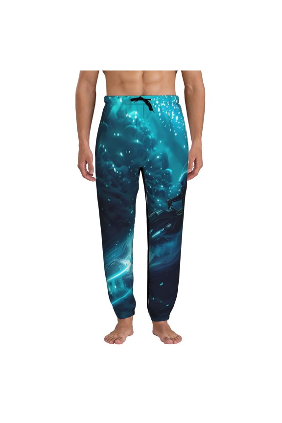 Futuristic Jet Ski Adventure Pattern Joggers,Sweatpants for Men with Pockets-Medium