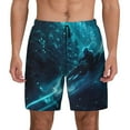 thumbnail image 1 of Kdxio Futuristic Jet Ski Adventure Print Men's Swim Trunks with Compression Liner 7 Inch Inseam Quick Dry Swim Shorts, 1 of 5