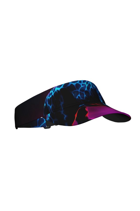 Futuristic Purple Panther A Print Sun Visor Hat Golf Visor Adjustable Velcro Outdoor Sports Cap for Men Women