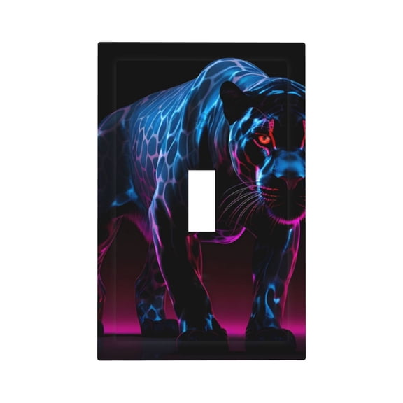 Kdxio Futuristic Purple Panther Decorator Light Switch or Receptacle Outlet Wall Plate Decorator Wall Plate Child Safe Outlet Cover-Style T
