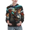 thumbnail image 1 of Kdxio Futuristic Robot Hummingbird Print Womens Oversized Hoodies Sweatshirts Hooded Pullover Tops Sweaters Casual-Large, 1 of 7