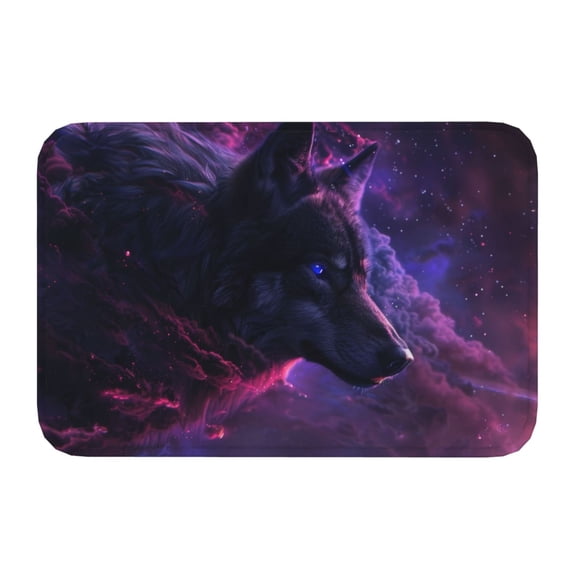 Kdxio Galactic Wolf Stare,16" x 24", Non-Slip Front Door Mats,Outdoor Welcome Mat Washable