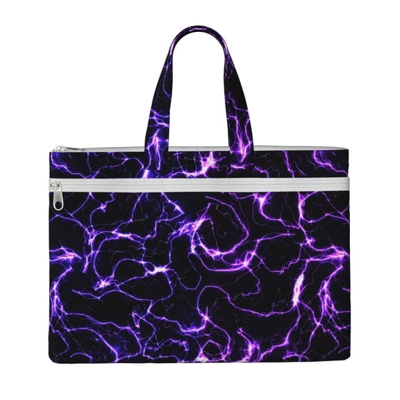 Kdxio Galaxy Lightning File Tote Document Bag Business Briefcase Bag Document Organizer Tote Briefcase for Letter A4 Files Business Teacher Office Bag