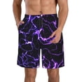 thumbnail image 1 of Kdxio Galaxy Lightning Pattern Mens Casual Shorts - Drawstring Summer Beach Sports Shorts for Men, 1 of 5