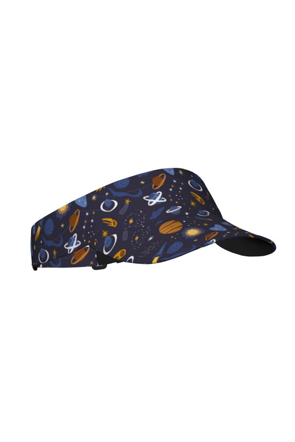 Galaxy Print Sun Visor Hat Golf Visor Adjustable Velcro Outdoor Sports Cap for Men Women